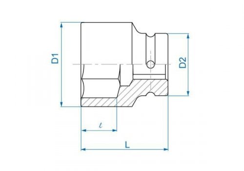 NASADKA KRÓTKA UDAROWA 1&quot; CALOWA 1-9/16&quot; x 62mm, 6-kąt King Tony