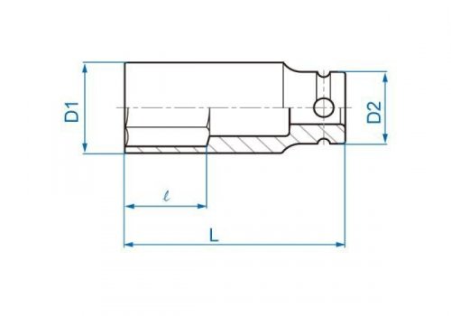 NASADKA DŁUGA UDAROWA 1/2&quot; 33mm x 80mm, 6-kąt King Tony