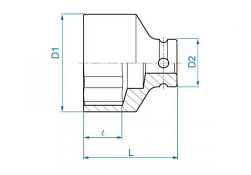 NASADKA KRÓTKA UDAROWA 1/2&quot; CALOWA 1&quot; x 42mm, 6-kąt King Tony