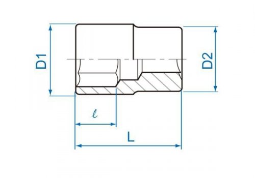NASADKA KRÓTKA 1/4&quot; CALOWA 9/16&quot; x 24mm 6-kąt. Cr-V King Tony