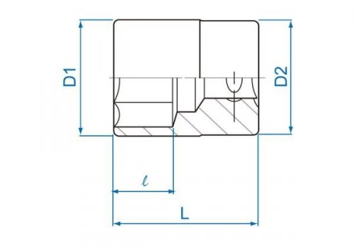NASADKA KRÓTKA 3/8&quot; CALOWA 15/32&quot; x 27mm 6-kąt. Cr-v King Tony