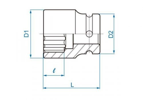 NASADKA KRÓTKA UDAROWA 3/4&quot; 19mm x 50mm, 12-kąt. King Tony