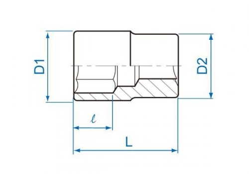 NASADKA KRÓTKA 1/4&quot; 14mm x 24,5mm, 6-kąt. Cr-V King Tony