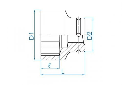 NASADKA KRÓTKA UDAROWA 1-1/2&quot; 50mm x 85mm, 6-kąt King Tony