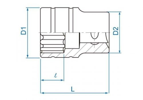 NASADKA KRÓTKA 1/2&quot; CALOWA 13/16&quot; x 38mm 12-kąt. Cr-v King Tony