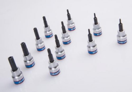 ZESTAW NASADEK 3/8&quot; TORX Z OTWOREM 11cz. T8 - T50, SZYNA, King Tony