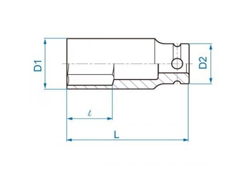 NASADKA DŁUGA UDAROWA CIENKOŚCIENNA 1/2&quot; 26mm x 80mm, 6-kąt King Tony