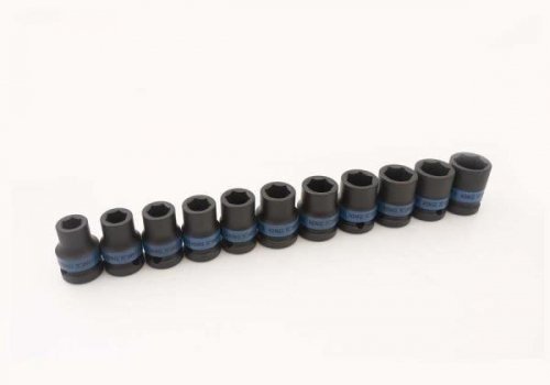 ZESTAW NASADEK UDAROWYCH 1/2&quot; 11cz. KRÓTKIE 6-kąt. 10 - 21mm, KASETA King Tony
