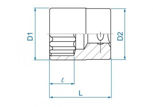 NASADKA KRÓTKA 3/8&quot; CALOWA 15/16&quot; x 32mm 12-kąt. Cr-V King Tony