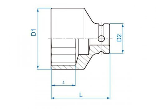 NASADKA KRÓTKA UDAROWA 1/2&quot; 38mm x 50mm, 6-kąt King Tony