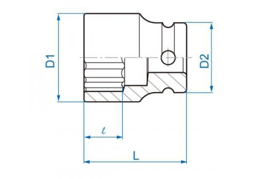 NASADKA KRÓTKA UDAROWA 1/2&quot; 11/16&quot; x 38mm, 12-kąt King Tony