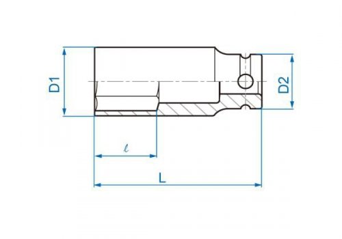 NASADKA DŁUGA UDAROWA 1/2&quot; 34mm x 80mm, 6-kąt King Tony