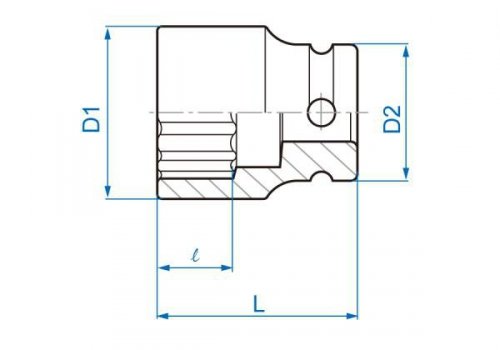 NASADKA KRÓTKA UDAROWA 1/2&quot; 33mm x 46mm, 12-kąt King Tony