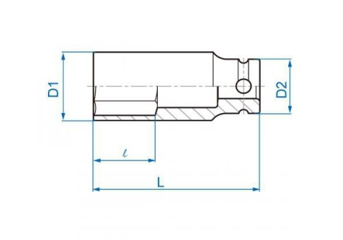 NASADKA DŁUGA UDAROWA 1/2&quot; CALOWA 5/16&quot; x 80mm, 6-kąt King Tony