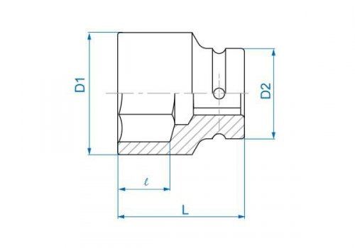 NASADKA KRÓTKA UDAROWA 1&quot; 32mm x 62mm, 6-kąt King Tony