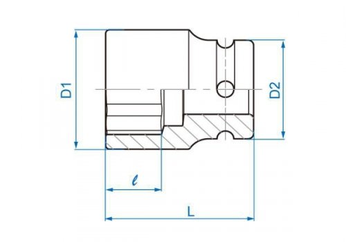NASADKA KRÓTKA UDAROWA LEKKA 3/4&quot; 15mm x 50mm, 6-kąt King Tony