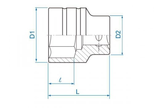 NASADKA KRÓTKA 3/4&quot; 21mm x 50mm 6-kąt. Cr-V King Tony