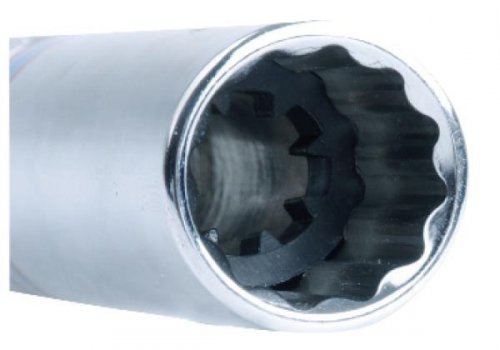 NASADKA EKSTRA DŁUGA DO ŚWIEC 3/8&quot; 14mm x 250mm 12-kąt. WKŁADKA GUMOWA King Tony