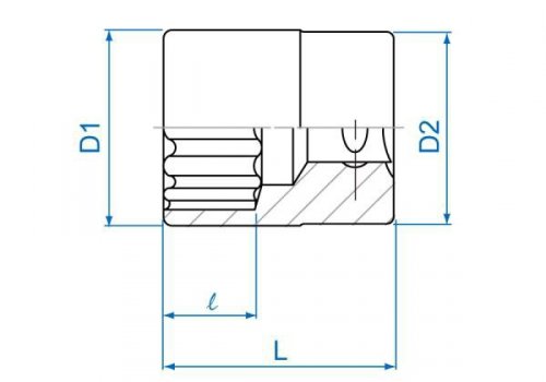 NASADKA KRÓTKA 3/8&quot; 12mm x 27mm, 12-kąt. Cr-V King Tony