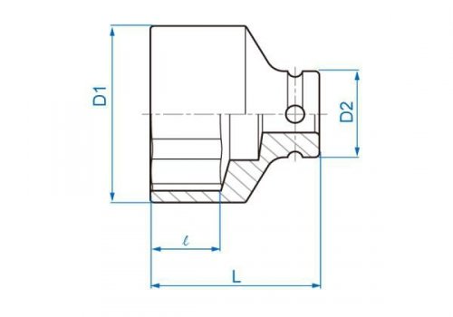 NASADKA KRÓTKA UDAROWA 1/2&quot; CALOWA 9/16&quot; x 38mm, 6-kąt King Tony