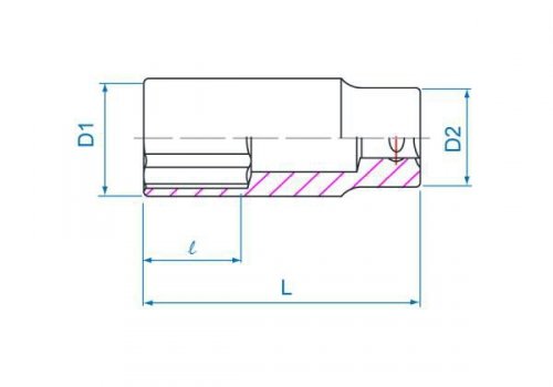 NASADKA DŁUGA 3/8&quot; 15mm x 63mm 12-kąt Cr-V King Tony