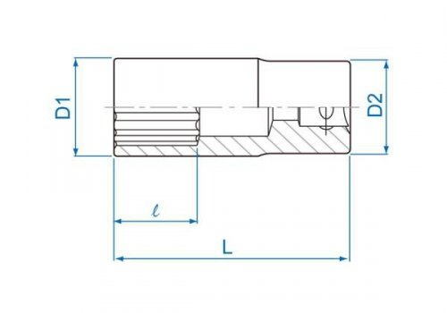 NASADKA DŁUGA 1/2&quot; 24mm x 77mm 12-kąt Cr-V King Tony