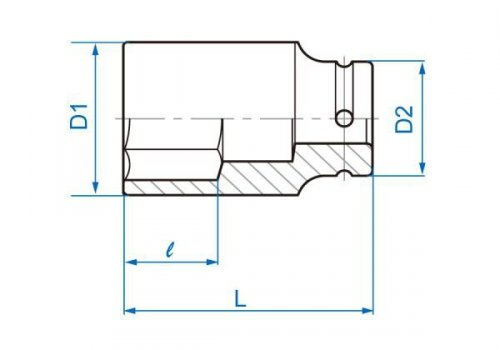 NASADKA DŁUGA UDAROWA 3/4&quot; 32mm x 90mm, 6-kąt. King Tony