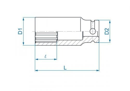 NASADKA DŁUGA UDAROWA 1/2&quot; 23mm x 80mm, 12-kąt King Tony