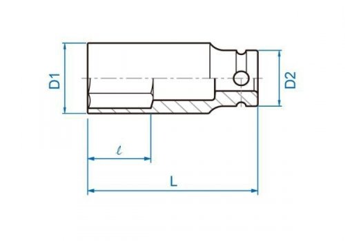 NASADKA DŁUGA UDAROWA 3/8&quot; 11mm x 65mm, 6-kąt King Tony