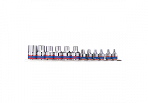 ZESTAW NASADEK 3/8&quot; + 1/2&quot; 12cz. E4 - E20, SZYNA, King Tony