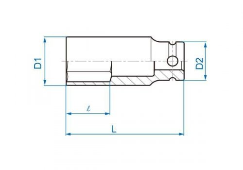 NASADKA DŁUGA UDAROWA 1/2&quot; CALOWA 1-1/4&quot; x 80mm, 6-kąt King Tony