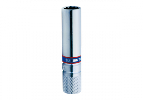 NASADKA DŁUGA DO ŚWIEC 3/8&quot; 14mm x 90mm 12-kąt. WKŁADKA GUMOWA King Tony