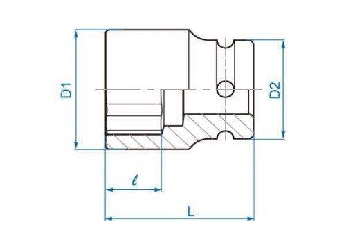 NASADKA KRÓTKA UDAROWA LEKKA 3/4&quot; 17mm x 50mm, 6-kąt King Tony