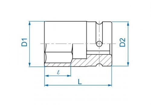NASADKA KRÓTKA UDAROWA CIENKOŚCIENNA 1&quot; 36mm x 80mm, 6-kąt King Tony