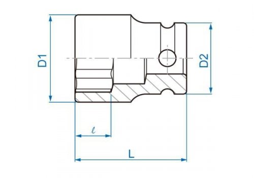 NASADKA KRÓTKA UDAROWA 1/4&quot; 9mm x 23mm, 6-kąt King Tony