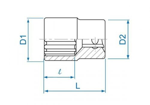 NASADKA KRÓTKA 1/4&quot; 5.5mm x 24mm, 12-kąt. Cr-V King Tony
