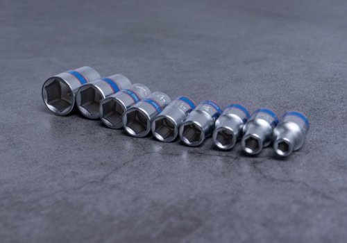ZESTAW NASADEK 1/4&quot; 9cz. KRÓTKIE, 6-kąt. 4 - 13mm, SZYNA, King Tony