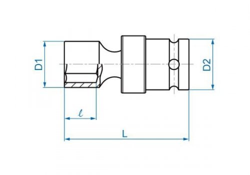 NASADKA KRÓTKA UDAROWA Z PRZEGUBEM 1/2&quot; 14mm x 64mm, 6-kąt King Tony