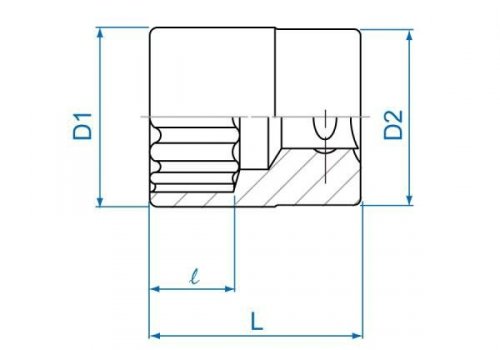 NASADKA KRÓTKA 3/8&quot; 18mm x 29mm, 12-kąt. Cr-V King Tony