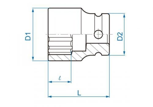 NASADKA KRÓTKA UDAROWA 1/2&quot; 9mm x 38mm, 12-kąt King Tony