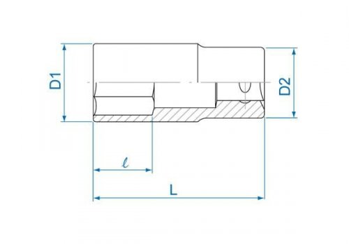NASADKA DŁUGA 3/4&quot; 33mm x 90mm 6-kąt. Cr-V King Tony