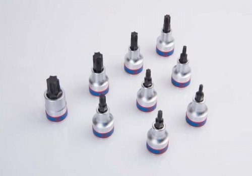 ZESTAW NASADEK Z KOŃCÓWKĄ TORX 1/2&quot; 9 cz. KRÓTKIE T20 - T60 ZESTAW NA SZYNIE King Tony