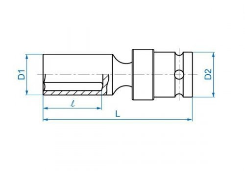 NASADKA DŁUGA UDAROWA Z PRZEGUBEM 1/2&quot; 14mm x 91mm, 6-kąt King Tony