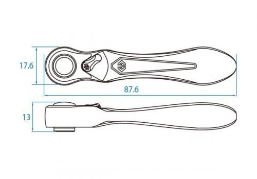GRZECHOTKA MINI 1/4&quot; 60 ZĘBÓW Z UCHWYTEM DO BITÓW 1/4&quot; 87.6mm + UCHWYT 1/4 King Tony
