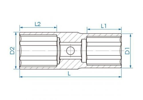 NASADKA UDAROWA DWUSTRONNA 1/2&quot; 21mm / 22mm x 77mm, 6-kąt King Tony