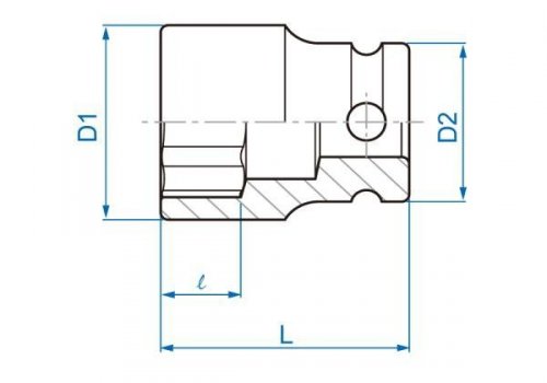 NASADKA UDAROWA 3/8&quot; 15mm x 32mm, 6-kąt King Tony