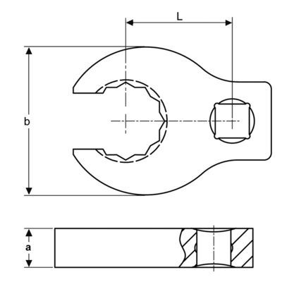 Klucz pazurowy oczkowy półotwarty 3/8&quot; rozmiar 13/16&quot; BAHCO