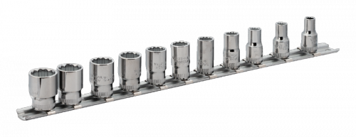 Nasadki 1/4&quot; 11 szt. na szynie BAHCO