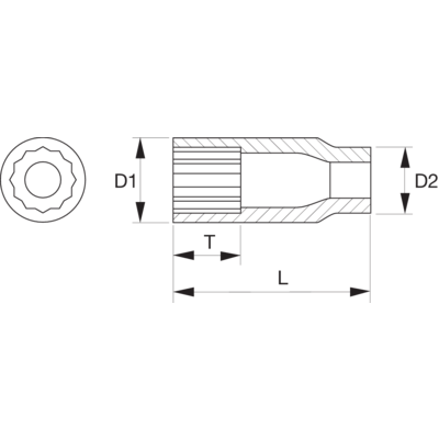 Nasadka 3/8&quot; 12-kątna 7/16&quot; wydłużona SB BAHCO