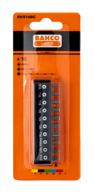 Zestaw wierteł do śrub 1/4&quot; HEX PH/Pozidriv/TORX - 10 szt. BAHCO